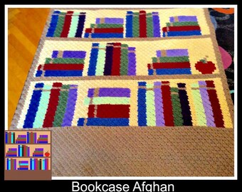 Bookshelf Afghan C2C Crochet Pattern, Written Row Counts, C2C Graphs, Corner to Corner, Crochet Pattern, C2C Graph