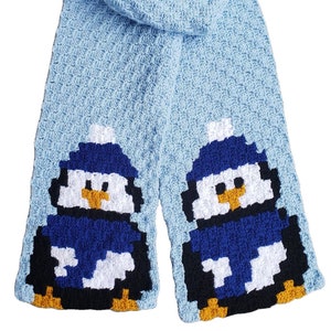 Penguin Scarf C2C Crochet Pattern: Written Row Counts (PDF Pattern)
