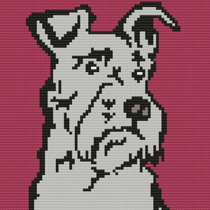 Schnauzer Afghan C2C Crochet Pattern, Written Row by Row, Color Counts, Instant Download, C2C Graph, C2C Pattern, Graphgan Pattern