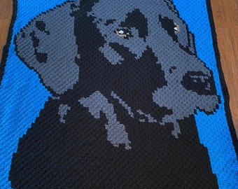 Black Lab Blanket C2C Crochet Pattern, Written Row Counts, C2C Graphs, Corner to Corner, Crochet Pattern, C2C Graph