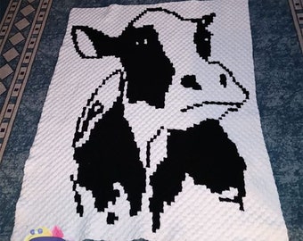 Cow Afghan C2C Crochet Pattern, Written Row Counts, C2C Graphs, Corner to Corner, Crochet Pattern, C2C Graph