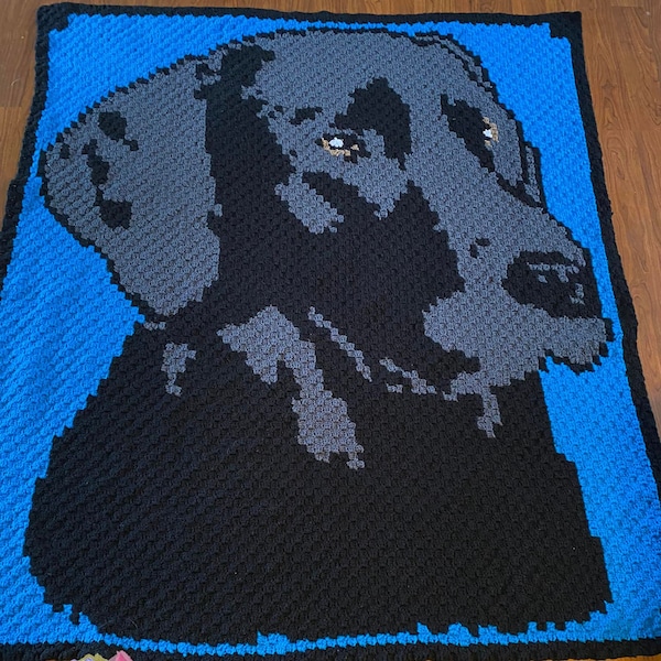 Black Lab Blanket C2C Crochet Pattern, Written Row Counts, C2C Graphs, Corner to Corner, Crochet Pattern, C2C Graph