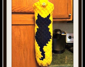 Cat Grocery Bag Holder C2C Crochet Pattern, Written Row Counts, C2C Graphs, Corner to Corner, Crochet Pattern, C2C Graph