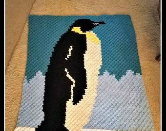 Penguin Afghan C2C Crochet Pattern, Written Row Counts, C2C Graphs, Corner to Corner, Crochet Pattern, C2C Graph