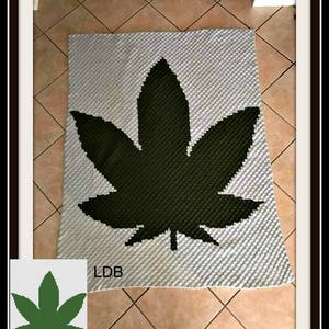 Marijuana Leaf Afghan C2C Crochet Pattern, Written Row Counts, C2C Graphs, Corner to Corner, Crochet Pattern, C2C Graph