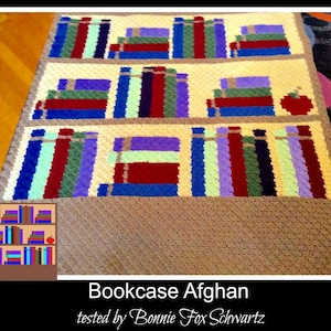 Bookshelf Afghan C2C Crochet Pattern, Written Row Counts, C2C Graphs, Corner to Corner, Crochet Pattern, C2C Graph