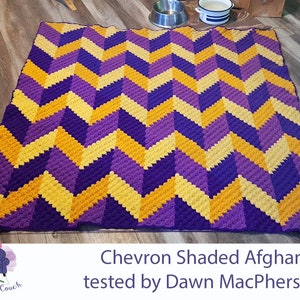 Chevron Shaded Afghan C2C Crochet Pattern, Written Row by Row, Color Counts, Instant Download, C2C Graph, C2C Pattern, C2C Crochet