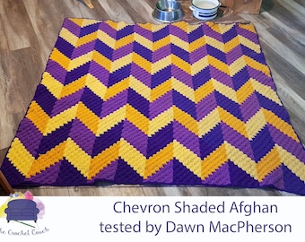 Chevron Shaded Afghan C2C Crochet Pattern, Written Row by Row, Color Counts, Instant Download, C2C Graph, C2C Pattern, C2C Crochet