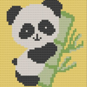 Panda Bamboo Baby Afghan C2C Crochet Pattern, Graph and Written Row by Row Included image 5