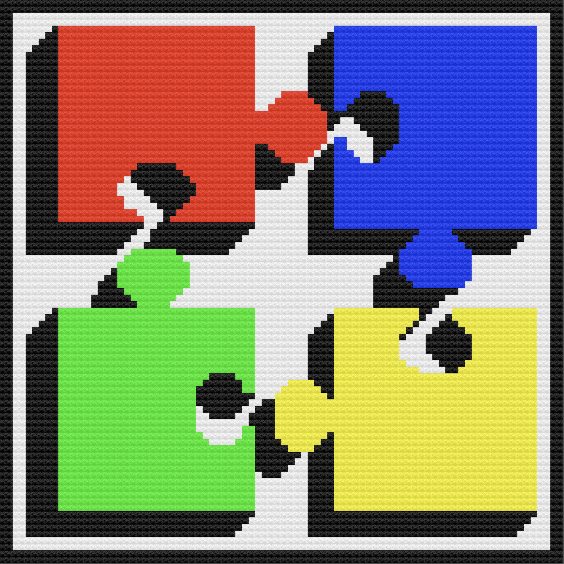 Puzzle Big Pieces Afghan, C2C Crochet Pattern, Written Row by Row