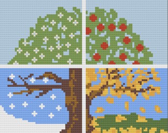 Four Seasons Afghan Pattern – Celebrate Spring, Summer, Fall, and Winter in One Striking C2C Design, C2C Graph, C2C Pattern, C2C Crochet