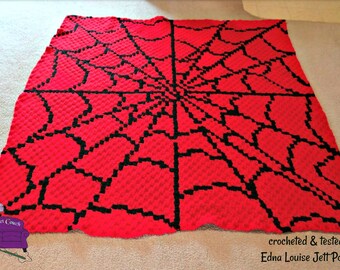 Spiderweb Afghan C2C Crochet Pattern, Written Row Counts, C2C Graphs, Corner to Corner Crochet Pattern, C2C Graph