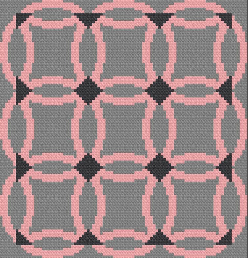 Wedding Ring Quilt Afghan C2C Crochet Pattern Written Row ...