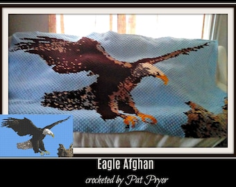 Eagle Flying Afghan Mini C2C Crochet Pattern, Written Row Counts, C2C Graphs, Corner to Corner, Crochet Pattern, C2C Graph