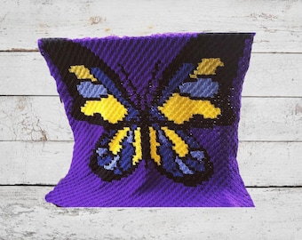 Butterfly Jewel Afghan C2C Crochet Pattern, Written Row Counts, C2C Graphs, Corner to Corner Crochet Pattern, C2C Graph