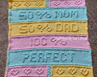 100 Percent Perfect Bobble Stitch Baby Afghan Crochet Pattern, Graph & Written (PDF)