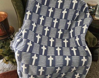 Crossroads Afghan Mosaic Crochet Pattern, Written Row by Row,  Instant Download, Overlay Mosaic,  Crochet Pattern, Crochet Couch