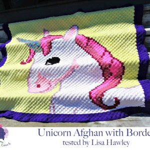 Unicorn Blanket C2C Crochet Pattern, Written Row Counts, C2C Graphs, Corner to Corner, Crochet Pattern, C2C Graph image 3