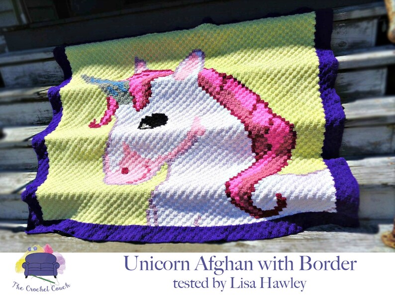 Unicorn Blanket C2C Crochet Pattern, Written Row Counts, C2C Graphs, Corner to Corner, Crochet Pattern, C2C Graph image 3