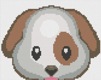 Puppy Face Twin C2C Crochet Pattern, Written Row Counts, C2C Graphs, Corner to Corner, Crochet Pattern, C2C Graph