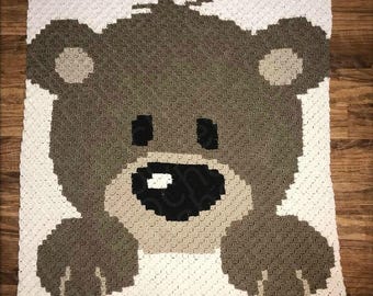 Baby Bear Afghan C2C Crochet Pattern, Written Row Counts, C2C Graphs, Corner to Corner, Crochet Pattern, C2C Graph
