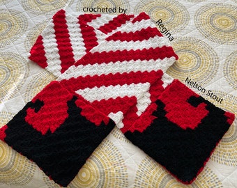 Elf Boot Pocket Scarf C2C Crochet Pattern, Written Row Counts, C2C Graphs, Corner to Corner Crochet Pattern, C2C Graph