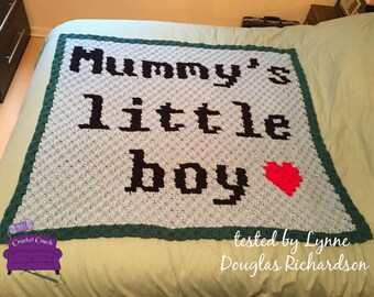 Mummy’s Little Boy Afghan, C2C Crochet Pattern, Written Row by Row, Color Counts, Instant Download, C2C Graph, C2C Pattern, Graphgan Pattern
