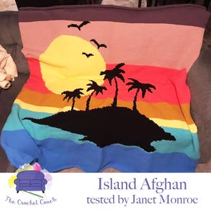 Island Afghan SC or TSS Crochet Pattern, Graph and Written Row by Row Included