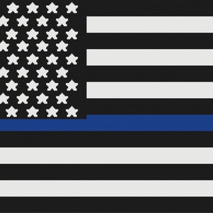 Blue Line Flag Afghan, SC or TSS Crochet Pattern, Graph and Written Row by Row Included