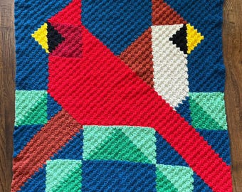 Pixel Perch Small Afghan, C2C Crochet Pattern