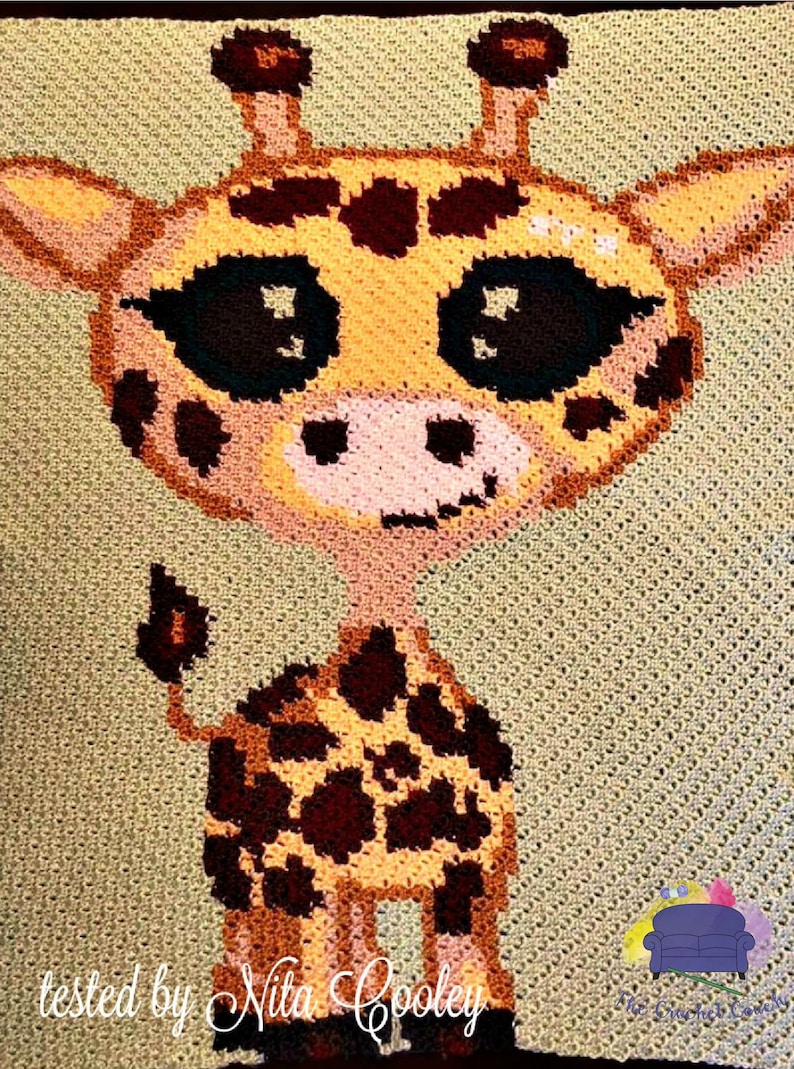 Baby Giraffe Afghan C2C Crochet Pattern, Written Row Counts, C2C Graphs, Corner to Corner, Crochet Pattern, C2C Graph image 4