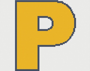 Letter P Block Afghan C2C Crochet Pattern, Written Row Counts, C2C Graphs, Corner to Corner, Crochet Pattern, C2C Graph