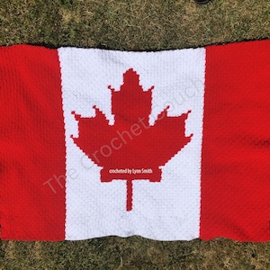 Canadian Flag Afghan C2C Crochet Pattern, Written Row Counts, C2C Graphs, Corner to Corner, Crochet Pattern, C2C Graph