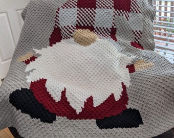Moonbeam Gnome Afghan C2C Crochet Pattern, Graph and Written Row by Row Included