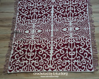 Tangled Tiles Afghan, Overlay Mosaic Crochet Pattern, Graph and Written Row by Row Included
