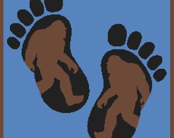 Big Foot Afghan SC / TSS Crochet Pattern, Written Row Counts, sc tss Graphs, Crochet Pattern