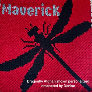 Dragonfly Silhouette Afghan C2C Crochet Pattern, Written Row by Row, Color Counts, Instant Download, C2C Graph, C2C Pattern, Graphgan image 4