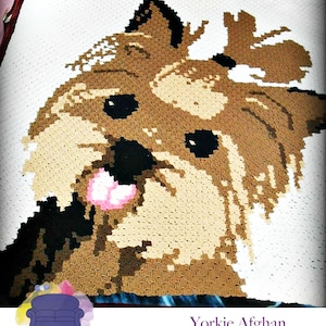 Yorkie Afghan C2C Crochet Pattern, Written Row Counts, C2C Graphs, Corner to Corner, Crochet Pattern, C2C Graph