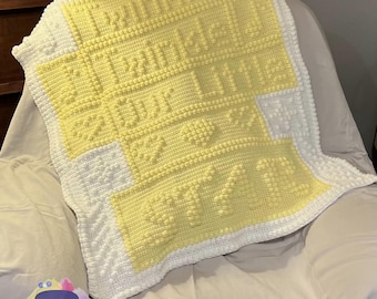 Our little star Baby Afghan Bobble Stitch Crochet Pattern, Written Row by Row, Color Counts, Instant Download, Graphgan Pattern, Graphgan