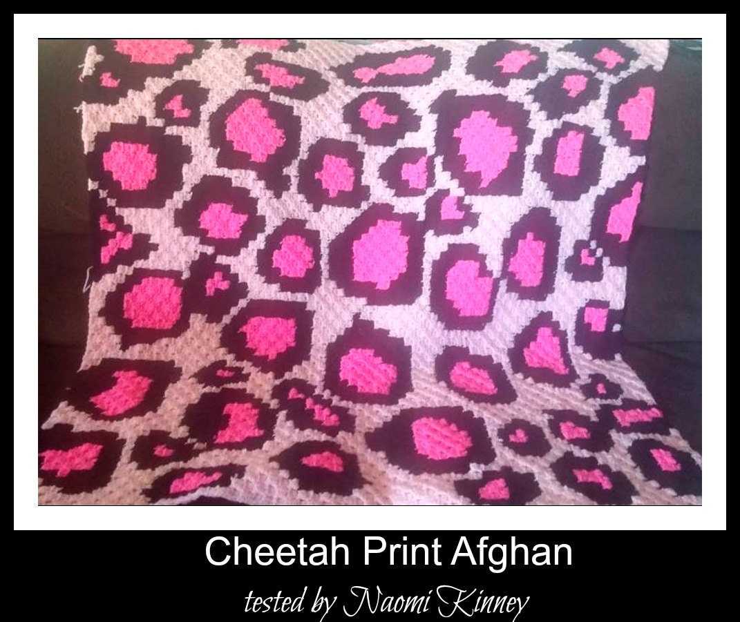 Cheetah Print Afghan, C2C Crochet Pattern, Written Row Counts, C2C