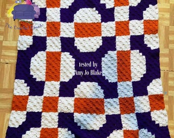 Amanda Small Quilt Afghan C2C Crochet Pattern, Graph and Written Row by Row Included