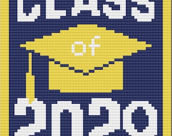 Class of 2029 Afghan C2C Crochet Pattern, Written Row Counts, C2C Graphs, Corner to Corner, Crochet Pattern, C2C Graph