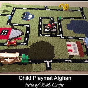 Child Play Mat Afghan, C2C Crochet Pattern, Graph and Written Row by Row Included