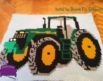 Tractor Afghan C2C Crochet Pattern, Written Row Counts, C2C Graphs, Corner to Corner, Crochet Pattern, C2C Graph