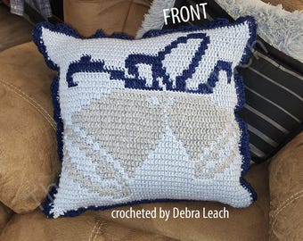 Christmas Bells Pillow, Overlay Mosaic Crochet Pattern