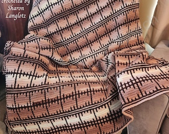 Woven Lattice Mosaic Afghan – Geometric Overlay Mosaic Crochet Pattern