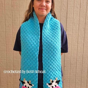 Cow Scarf C2C Crochet Pattern, Graph and Written Row by Row Included