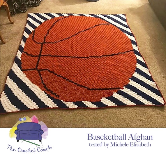 Basketball Stripes Afghan C2C Crochet Pattern Written Row Etsy