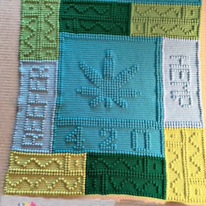 Marijuana Afghan, Bobble Crochet Pattern, Graph and Written Row by Row Included