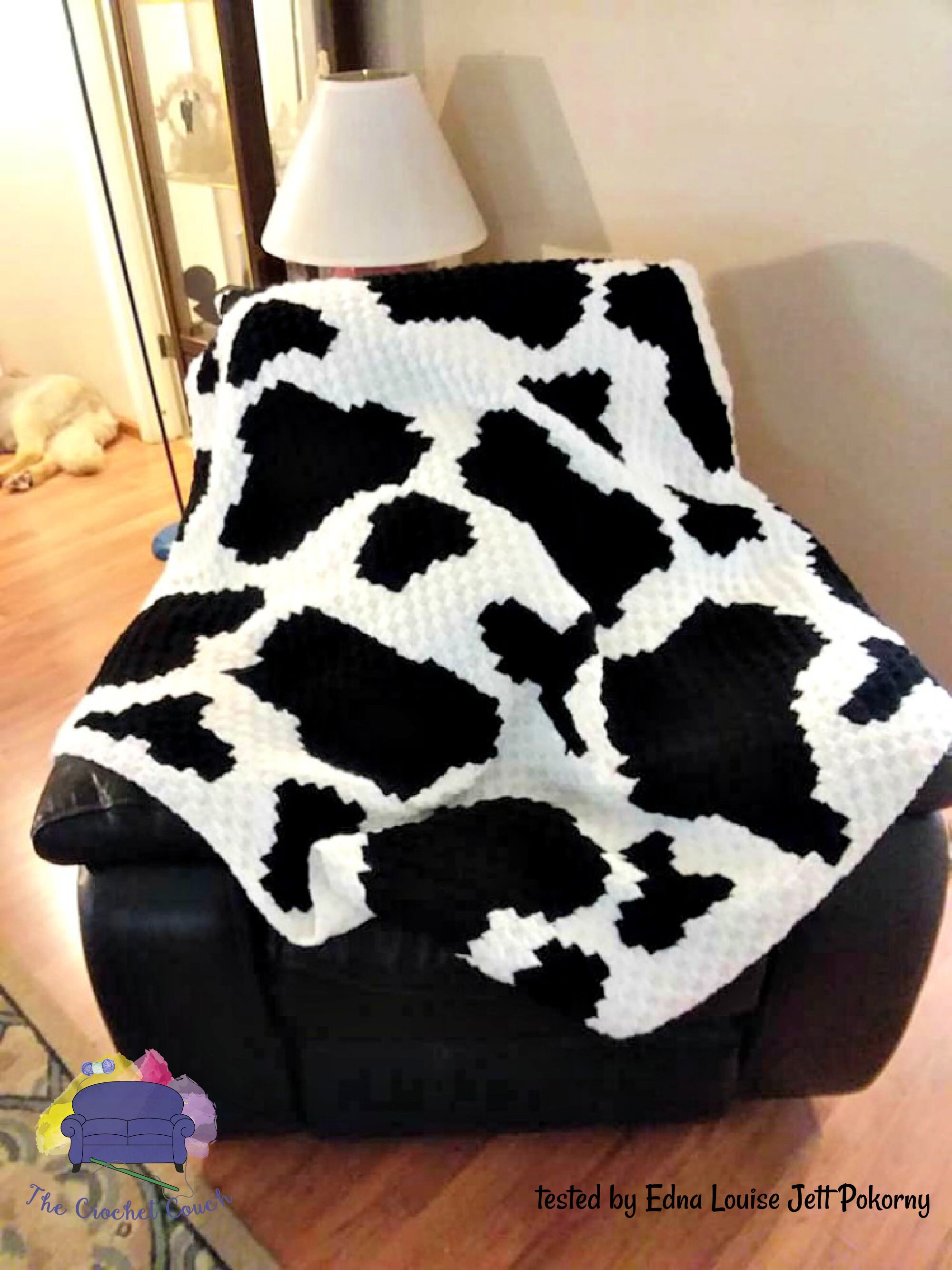 Cow Print Afghan, C2C Crochet Pattern, Written Row Counts, C2C Graphs